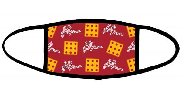 Ledo Pizza Facemask with square pizza pattern