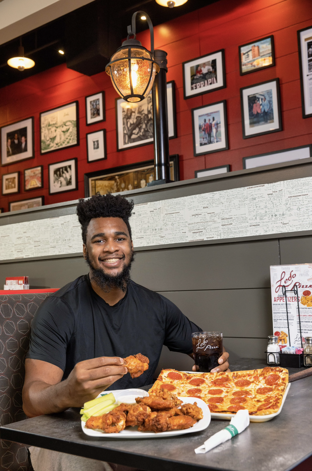 Ledo Pizza Teams Up with University of Maryland Power Forward Donta Scott booth shot