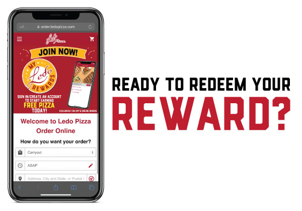 Mobile screenshot of how to start redeeming Ledo's Reward