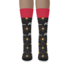 Black Ledo Pizza Logo Socks front with red cuff