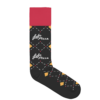 Black Ledo Pizza Logo Socks product image with red cuff