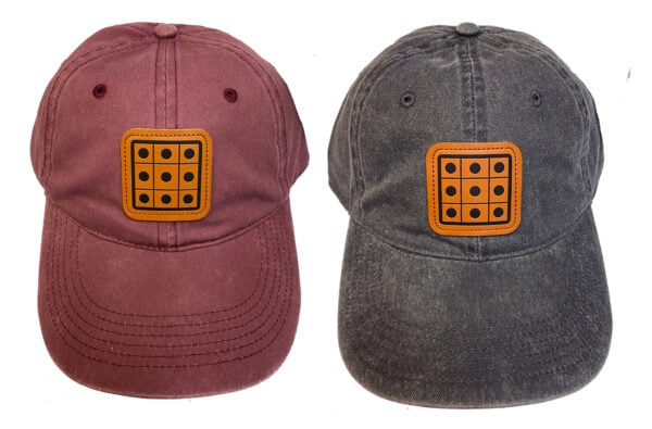 Front view of Leather Patch Dad Hats