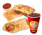 Ledo calzone or stromboli lunch deal combo with fountain drink