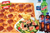 One 18" 1-Topping Pizza, Italian Salad, and four 20 Ounce Sodas