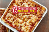 $6 8" cheese pizza monday with cheese pizza