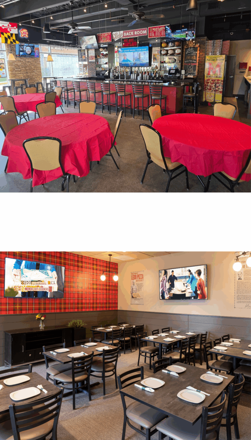 Ledo Pizza College Park Event Set Up in the Backroom or regular smaller room Ledo Pizza College Park Event Set Up in the Backroom or regular smaller room