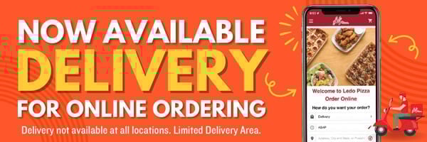 Delivery is Now Available at Ledo Pizza for online ordering